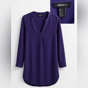 Forever 21 women’s size, small long sleeve V-neck purple tunic